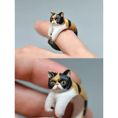 Csutom Cat Hug Handmade Ring