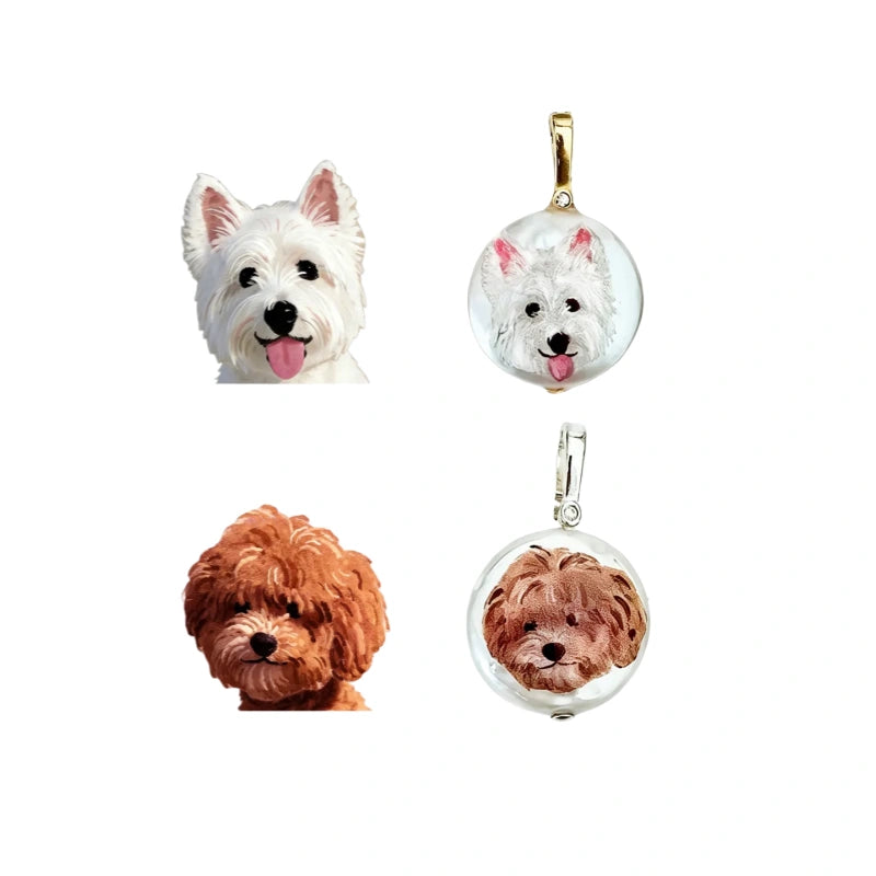 Custom Pet Portrait Pearl Necklace