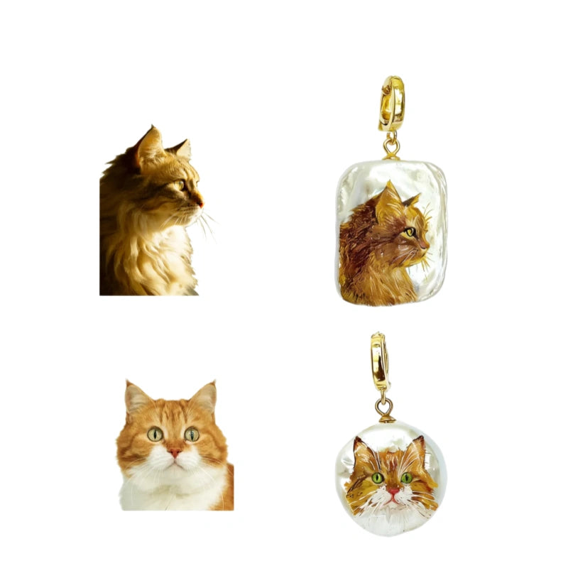 Custom Pet Portrait Pearl Necklace