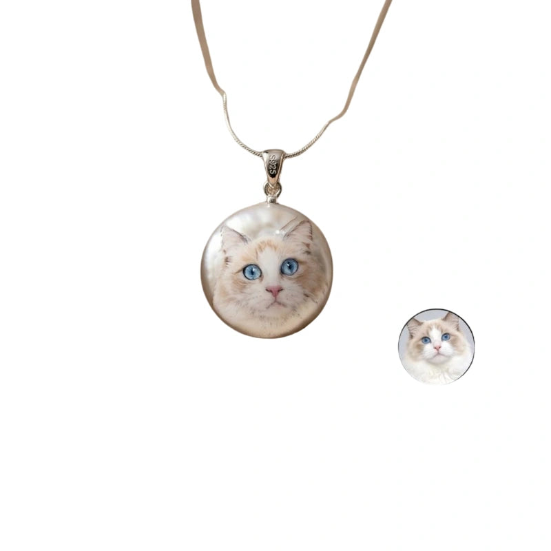 Custom Pet Portrait Pearl Necklace