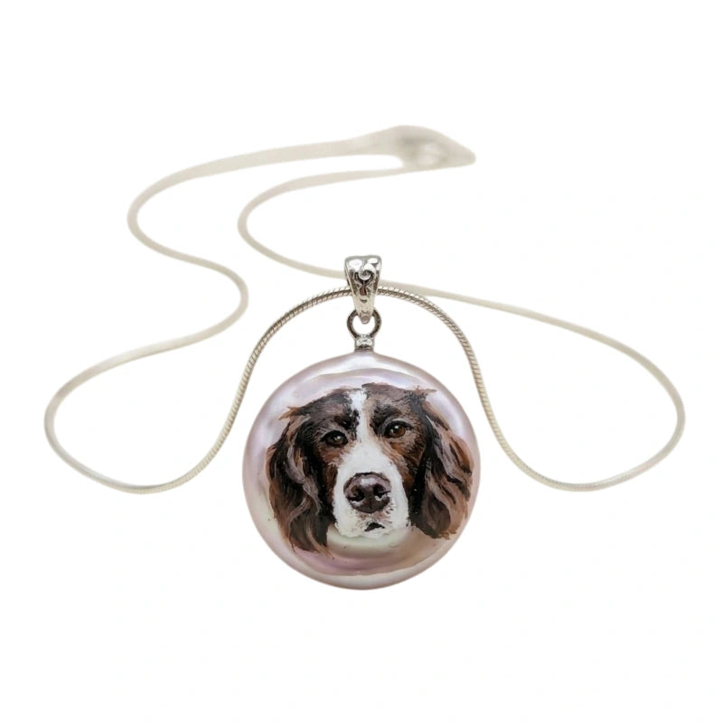 Custom Pet Portrait Pearl Necklace