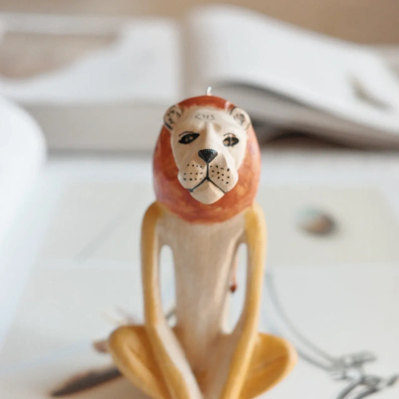 Hand Carved Kenyan Safari Animal Wood Ornament