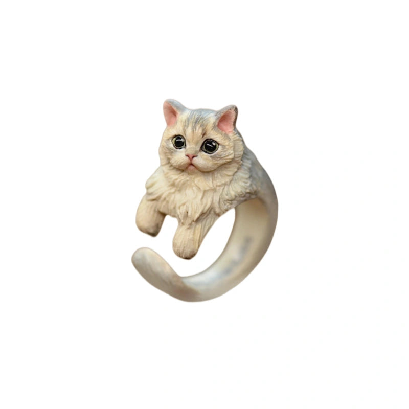 Csutom Cat Hug Handmade Ring
