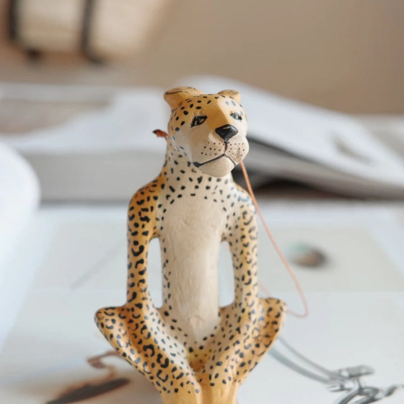 Hand Carved Kenyan Safari Animal Wood Ornament