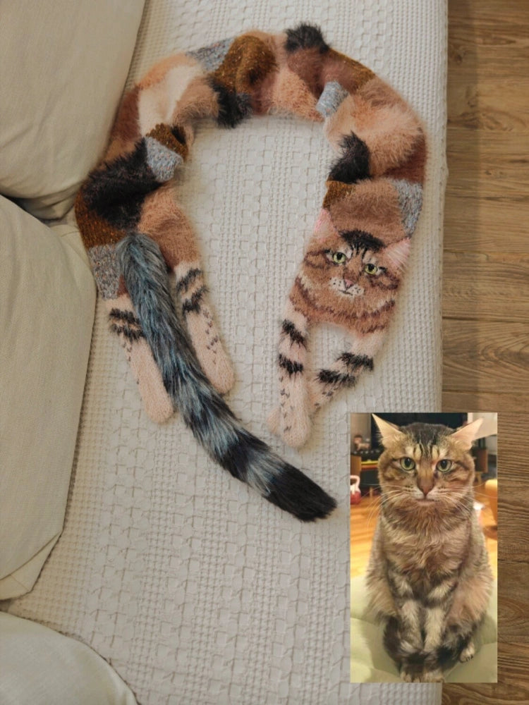 Custom Liquid Cat Handmade Scarf