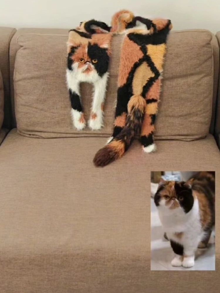 Custom Liquid Cat Handmade Scarf